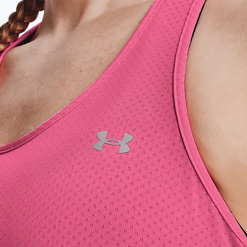 Koszulka treningowa damska Under Armour HeatGear Armour Racer pink punk/metallic silver 4