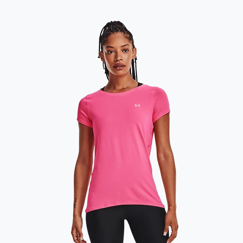 Koszulka treningowa damska Under Armour Heat Gear Armour pink punk/metallic silver 3