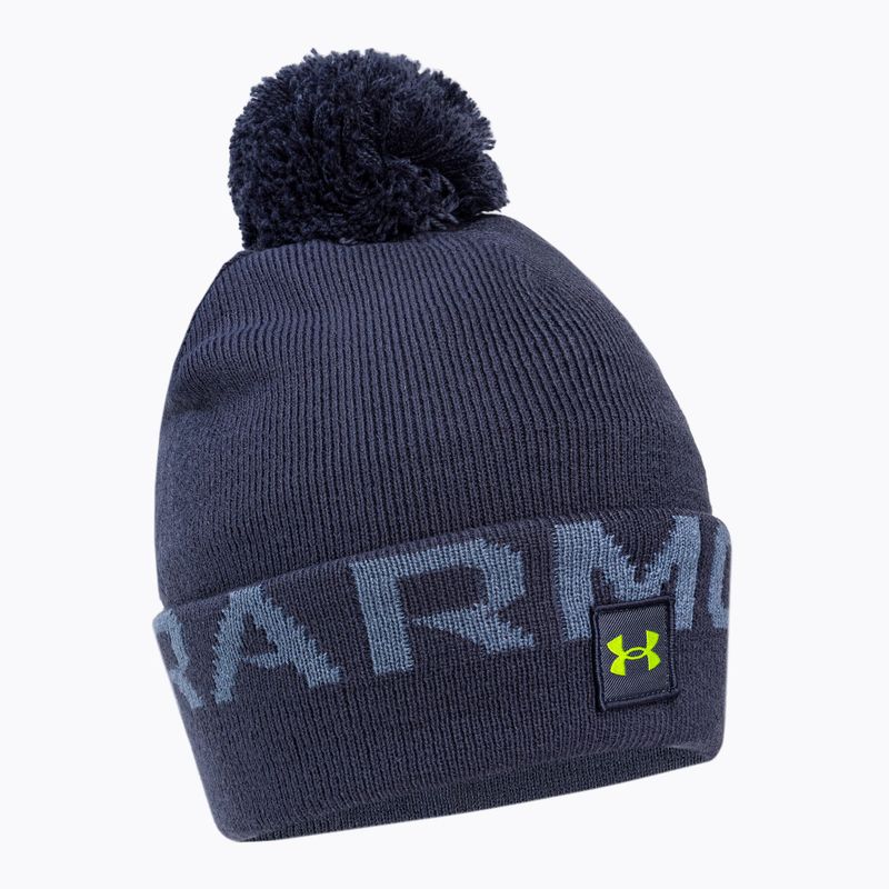 Czapka zimowa męska Under Armour UA Halftime Fleece Pom tempered steel/aurora purple/yellow ray