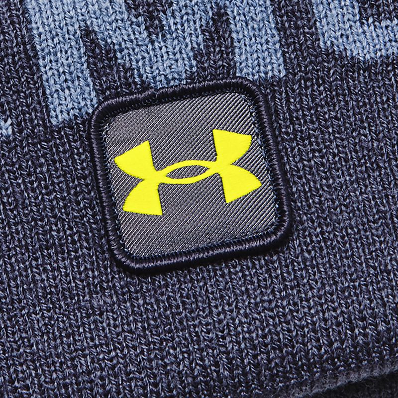 Czapka zimowa męska Under Armour UA Halftime Fleece Pom tempered steel/aurora purple/yellow ray 5