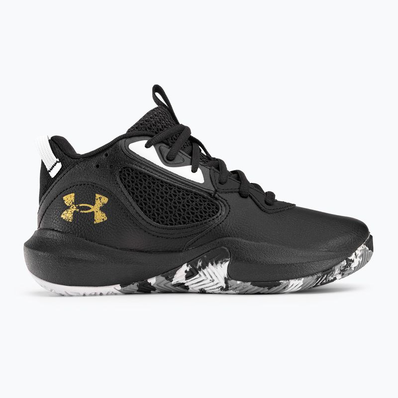 Buty do koszykówki dziecięce Under Armour GS Lockdown 6 black/black/metallic gold 2