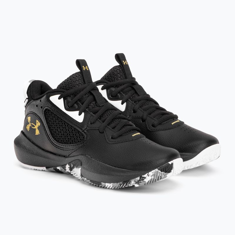 Buty do koszykówki dziecięce Under Armour GS Lockdown 6 black/black/metallic gold 4