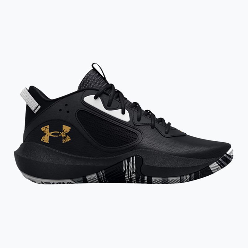 Buty do koszykówki dziecięce Under Armour GS Lockdown 6 black/black/metallic gold 11