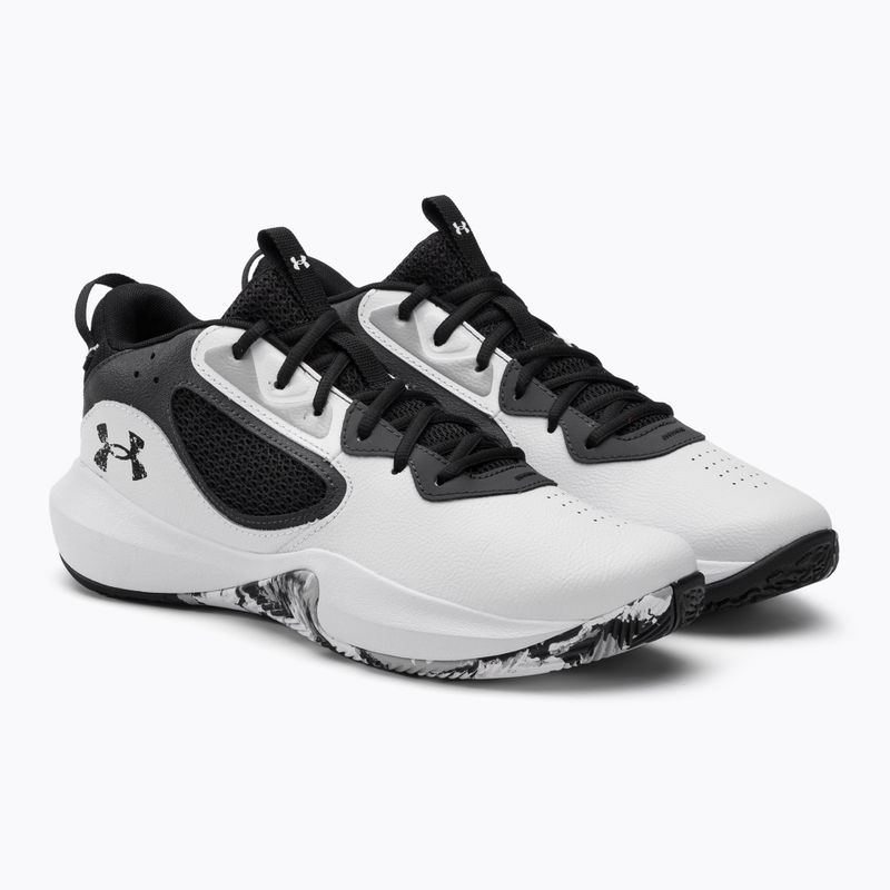 Buty do koszykówki męskie Under Armour Lockdown 6 white/jet gray/black 4