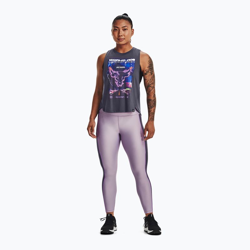 Legginsy treningowe damskie Under Armour Project Rock HG Ankle purple luxe 2