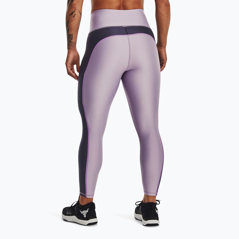 Legginsy treningowe damskie Under Armour Project Rock HG Ankle purple luxe 3