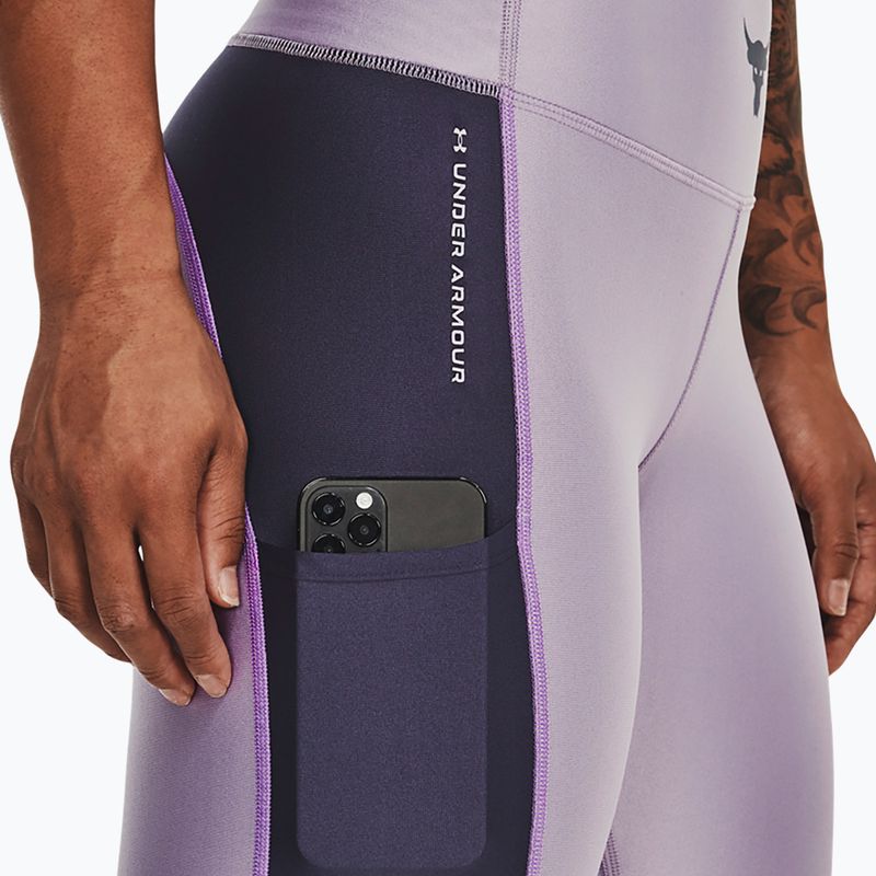 Legginsy treningowe damskie Under Armour Project Rock HG Ankle purple luxe 4