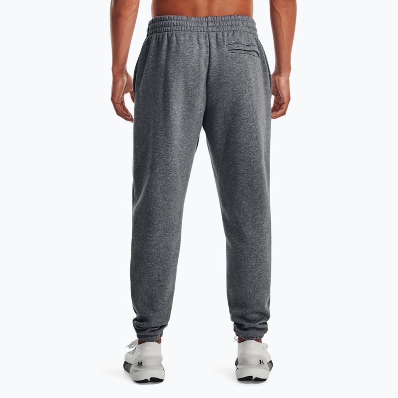 Spodnie treningowe męskie Under Armour Essential Fleece Joggers pitch gray medium heather/white 3