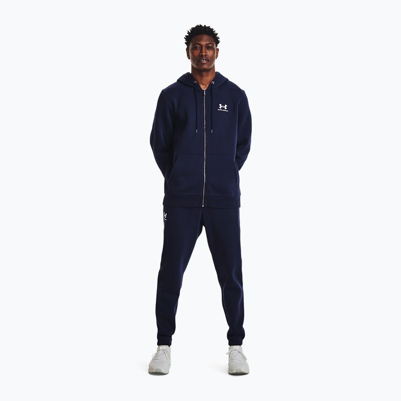 Bluza męska Under Armour Essential Fleece FZ Hood midnight navy/white 2