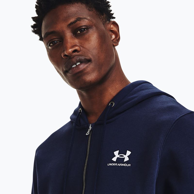 Bluza męska Under Armour Essential Fleece FZ Hood midnight navy/white 4