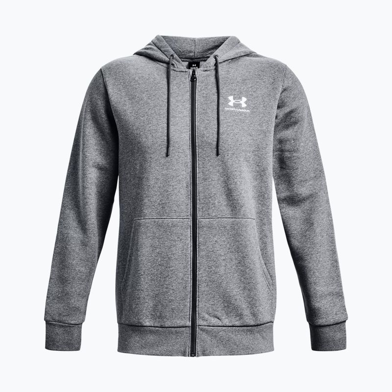 Bluza męska Under Armour Essential Fleece FZ Hood pitch gray medium heather/white 5