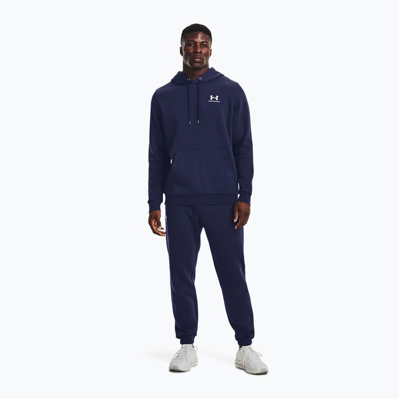 Bluza męska Under Armour Essential Fleece Hoodie midnight navy/white 2