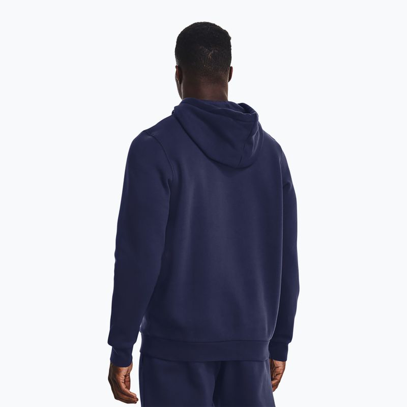 Bluza męska Under Armour Essential Fleece Hoodie midnight navy/white 3