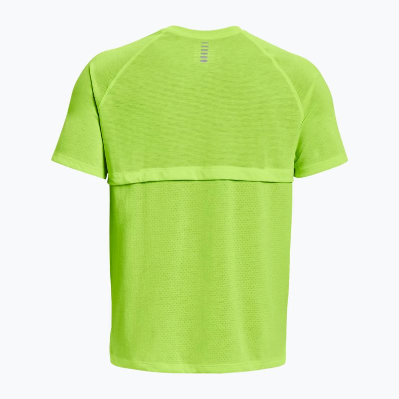 Koszulka do biegania męska Under Armour Streaker lime surge/lime surge/reflective 4