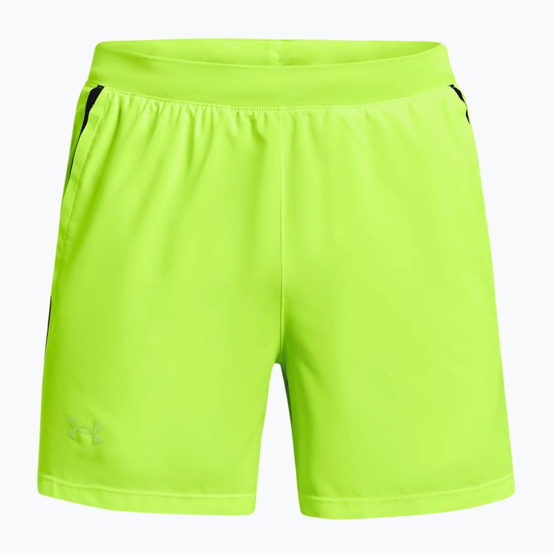 Spodenki do biegania męskie Under Armour Launch Sw 5'' lime surge/black/reflective 3