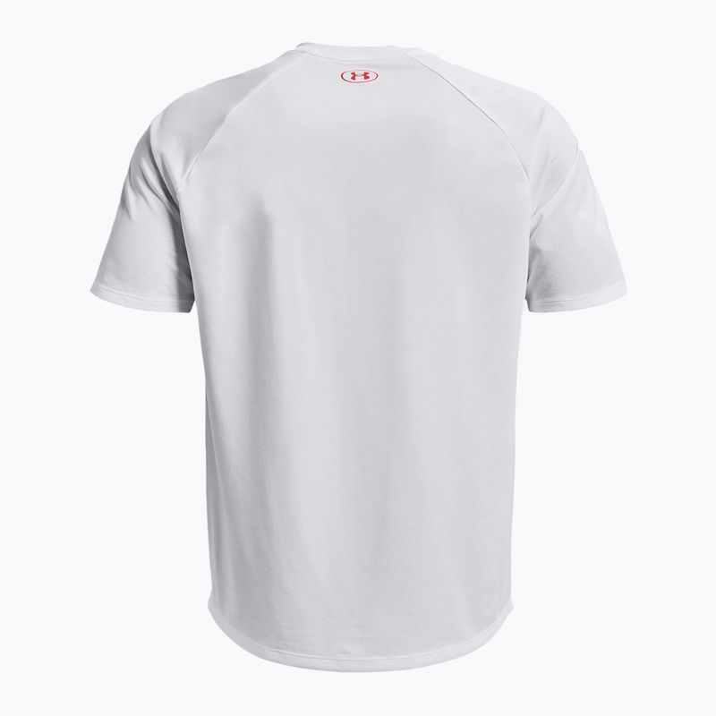 Koszulka treningowa męska Under Armour Tech Fade white/vermillion 4