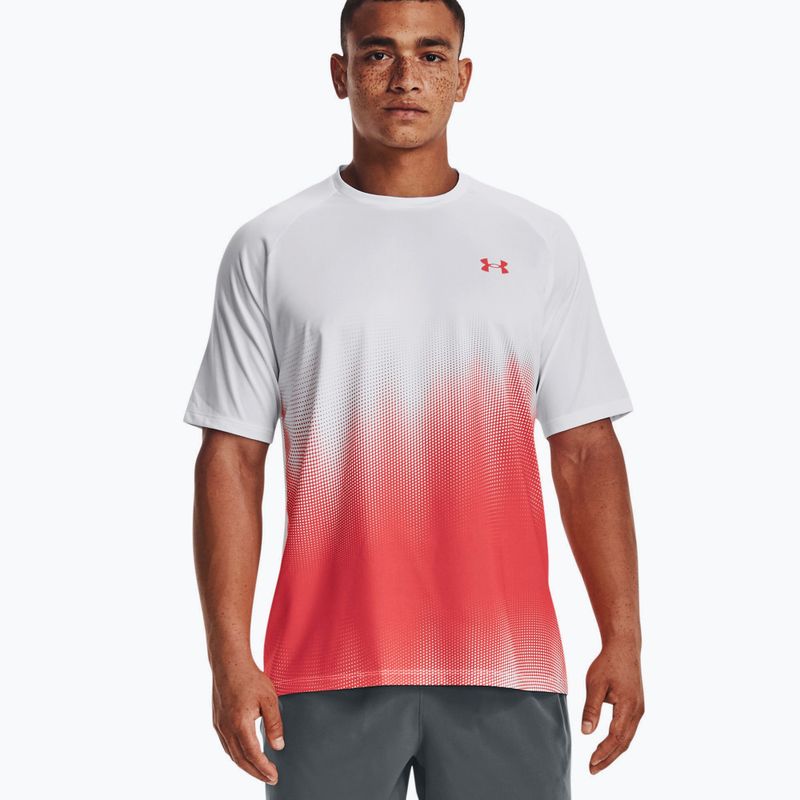 Koszulka treningowa męska Under Armour Tech Fade white/vermillion