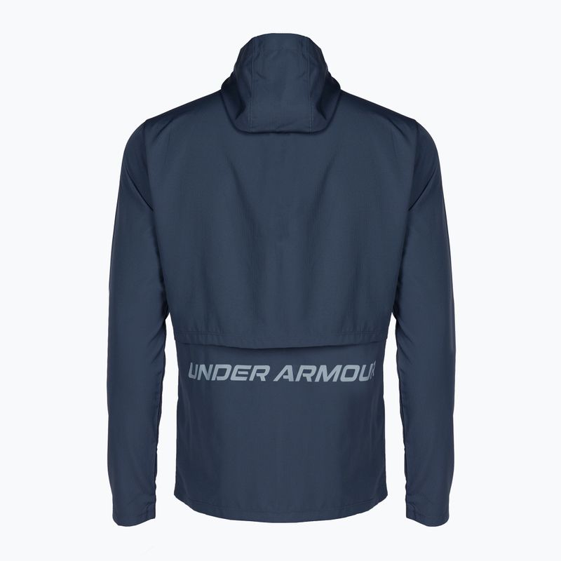 Kurtka do biegania męska Under Armour Storm Run Hooded downpour gray/harbor blue/reflective 2