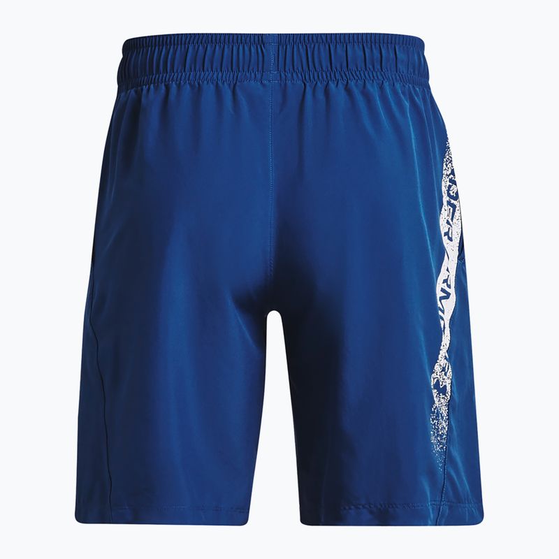 Spodenki treningowe męskie Under Armour Woven Graphic blue mirage/white 4