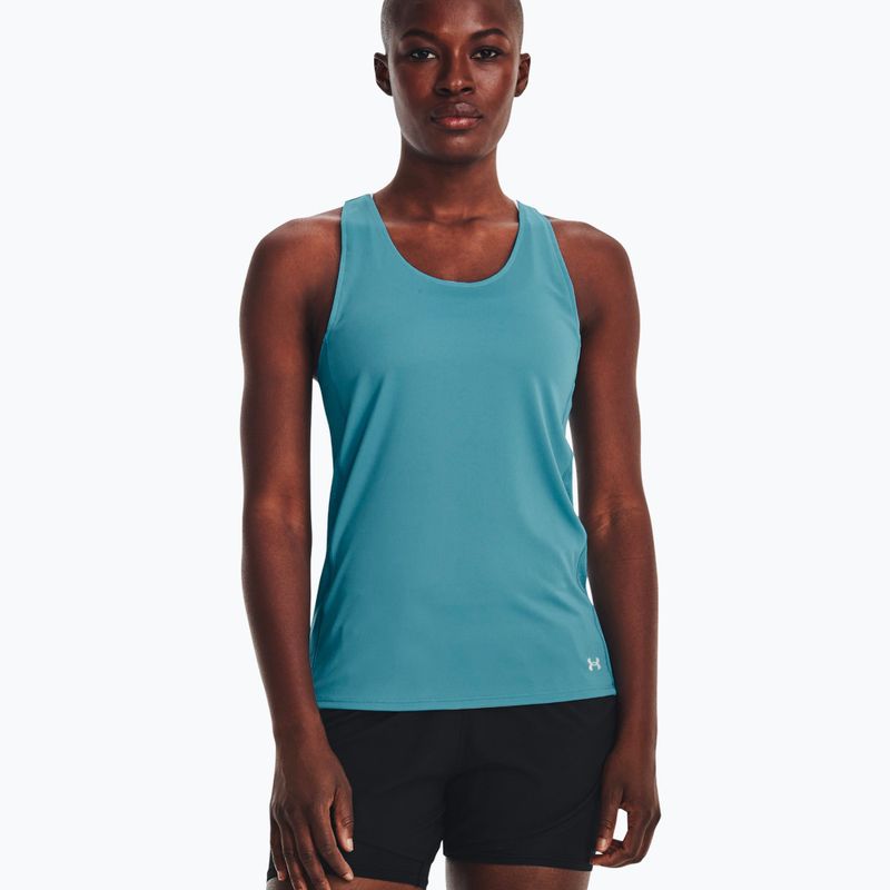 Koszulka do biegania damska Under Armour Fly By Tank glacier blue/glacier blue/reflective 3
