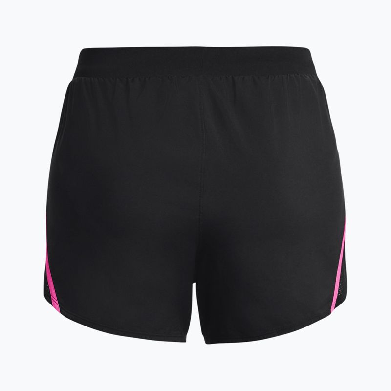 Spodenki do biegania damskie Under Armour Fly By 2.0 black/rebel pink/reflective 4