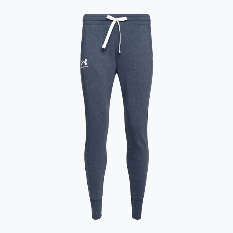 Spodnie damskie Under Armour Rival Fleece Joggers downpour gray/white/white 3