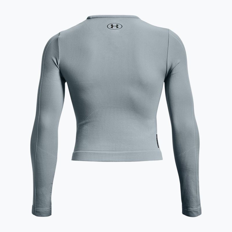 Longsleeve treningowy damski Under Armour Rush Seamless harbor blue/downpour gray/iridescent 4