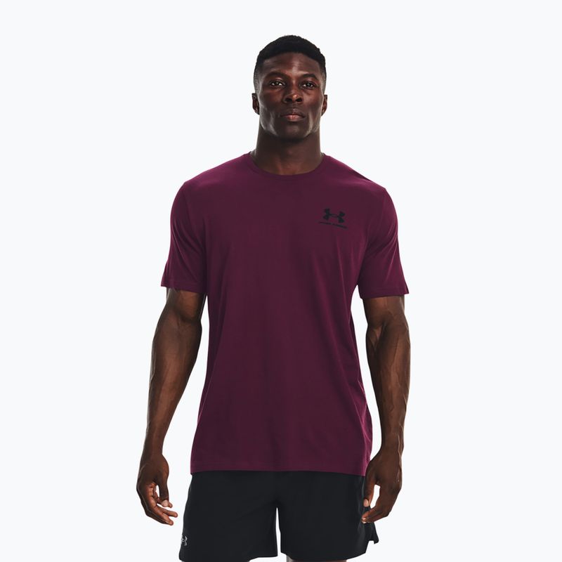 Koszulka męska Under Armour Sportstyle Left Chest purple stone/black