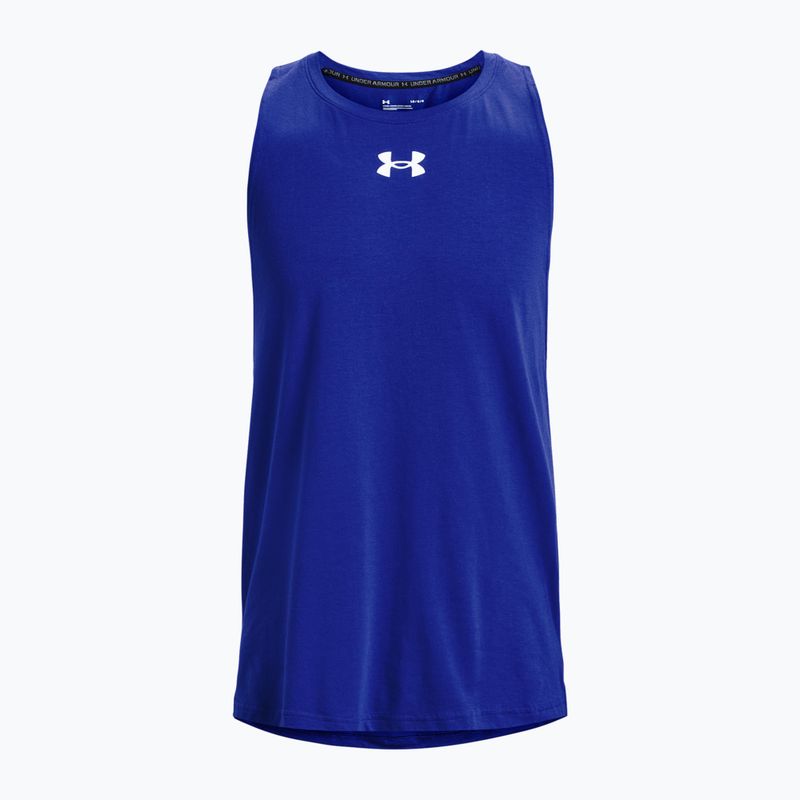 Koszulka koszykarska męska Under Armour Baseline Cotton Tank royal/white 3