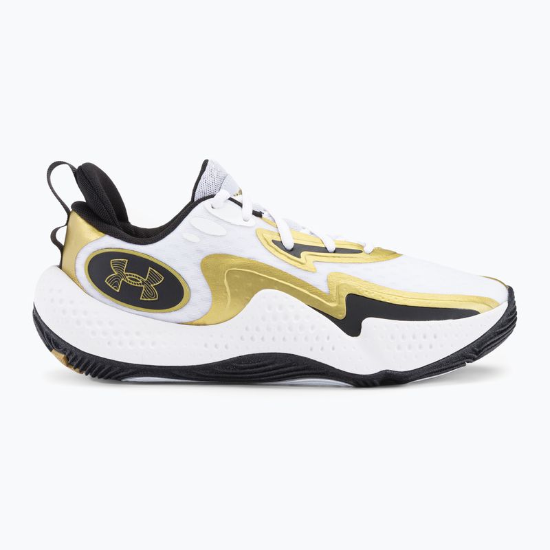 Buty do koszykówki Under Armour Spawn 5 white/black/metallic gold 2