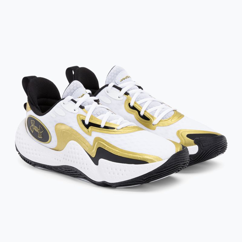 Buty do koszykówki Under Armour Spawn 5 white/black/metallic gold 4