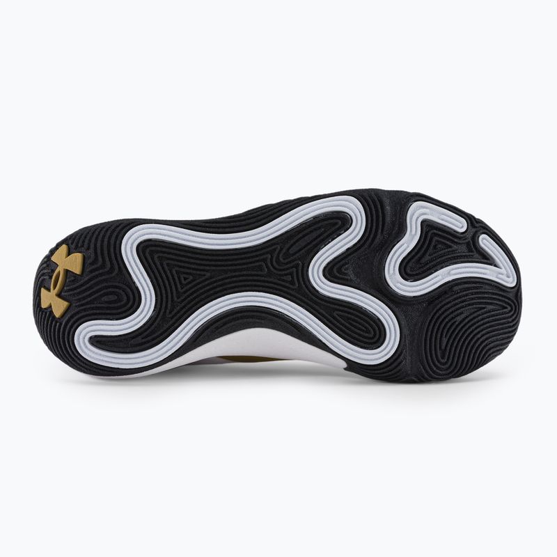 Buty do koszykówki Under Armour Spawn 5 white/black/metallic gold 5