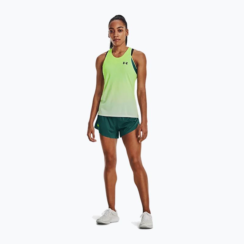 Koszulka do biegania damska Under Armour Rush Cicada Singlet lime surge/halo gray/black 2