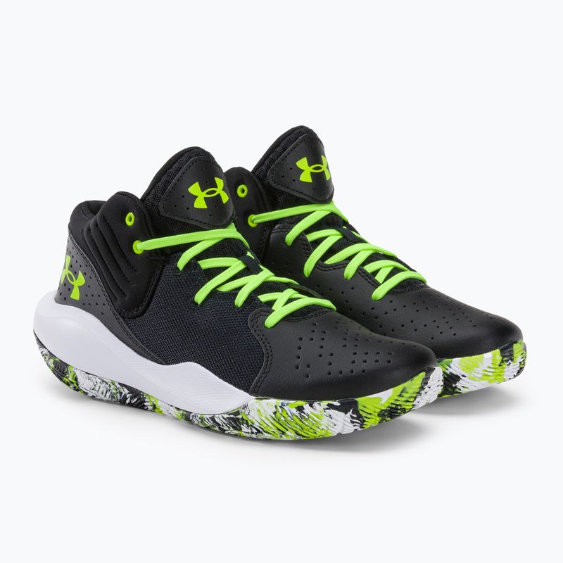 Buty do koszykówki damskie Under Armour Gs Jet '21 black/white/lime surge 4