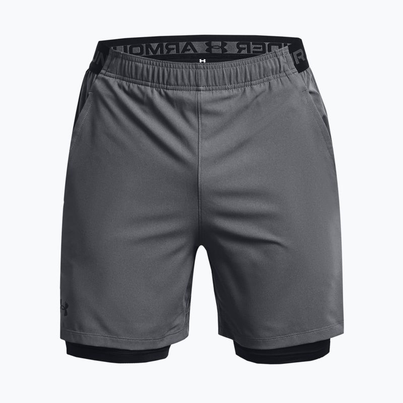 Spodenki treningowe męskie Under Armour Vanish Woven 2in1 Sts pitch gray/black/black