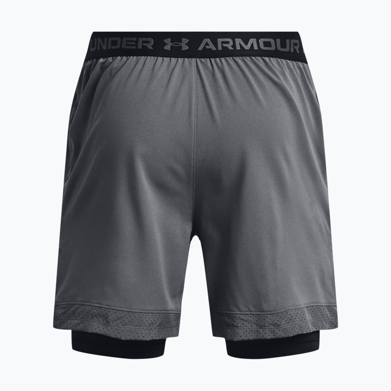 Spodenki treningowe męskie Under Armour Vanish Woven 2in1 Sts pitch gray/black/black 2