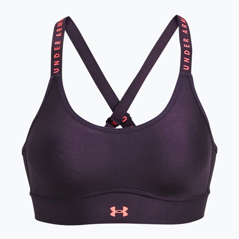 Biustonosz treningowy Under Armour Infinity Covered Mid tux purple/pink shock 3