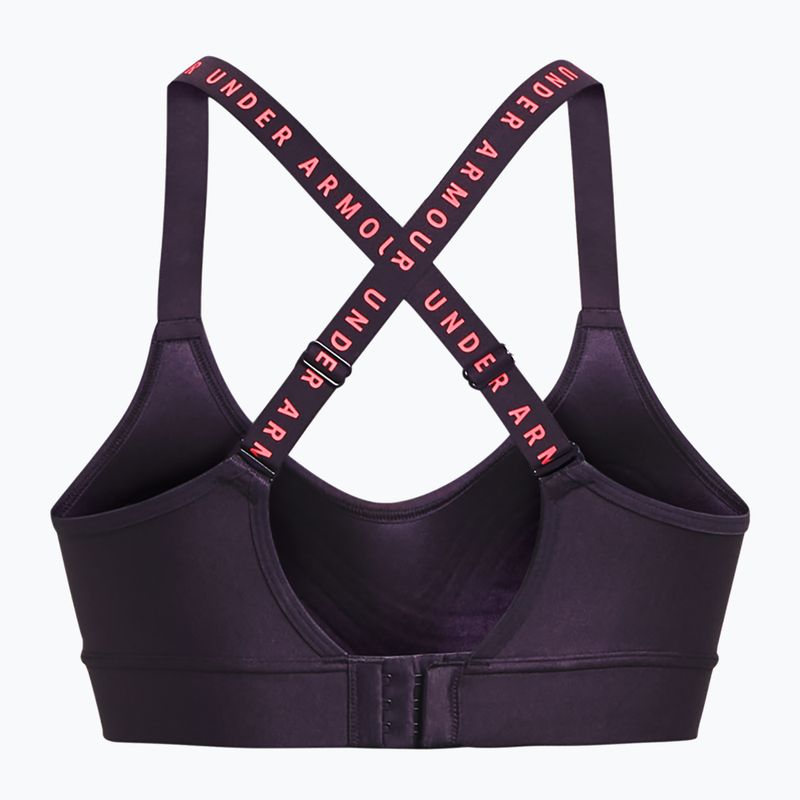 Biustonosz treningowy Under Armour Infinity Covered Mid tux purple/pink shock 4