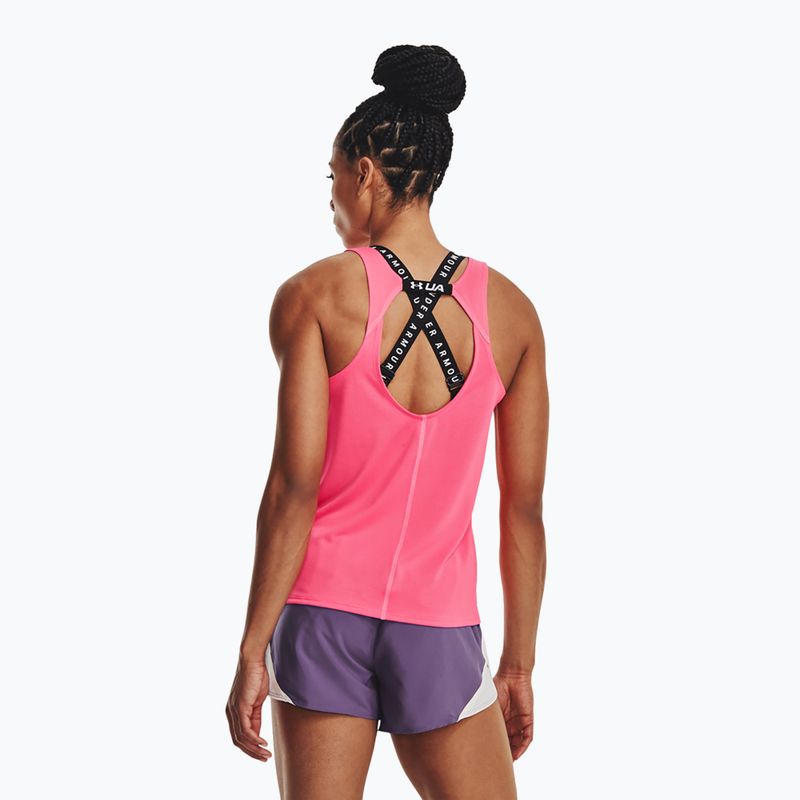 Koszulka do biegania damska Under Armour Fly By Tank pink shock/pink shock/reflective 2