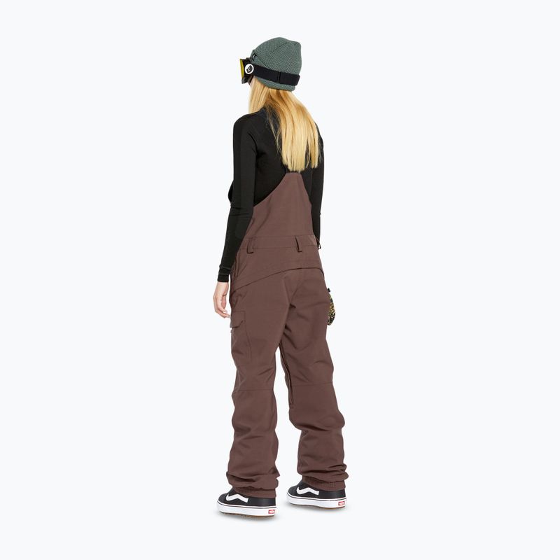 Spodnie snowboardowe damskie Volcom Creston 3D Stretch Bib Overall mahogany 2