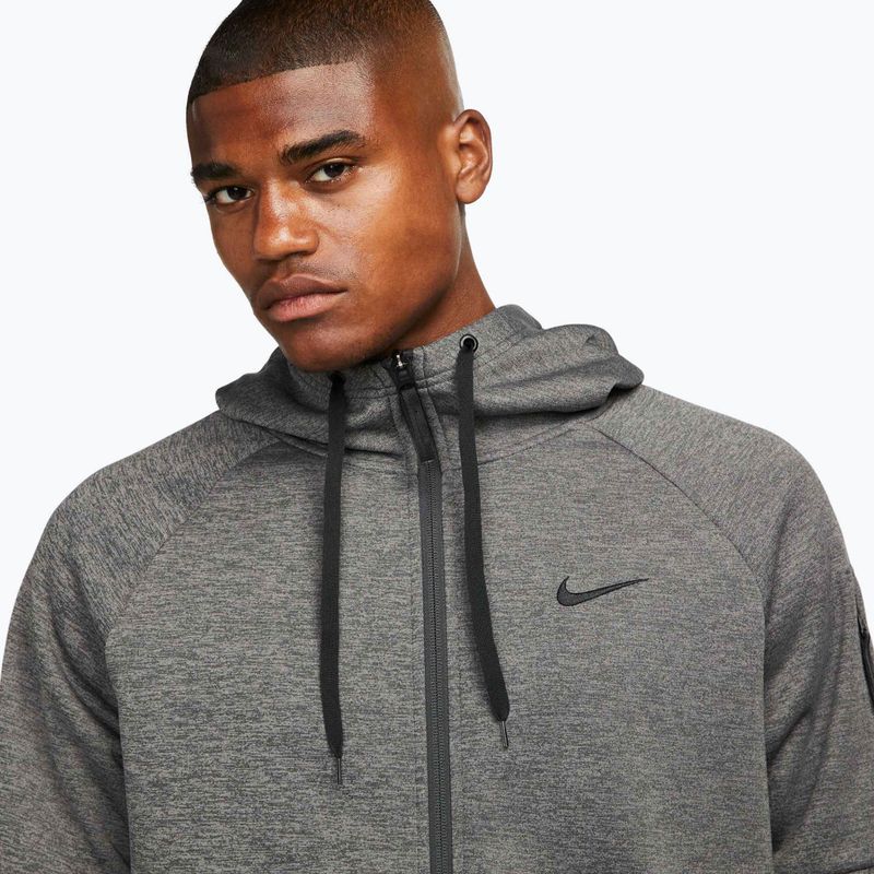 Bluza treningowa męska Nike Therma Fit Full-Zip charcoal heathr/dark smoke grey/black 4