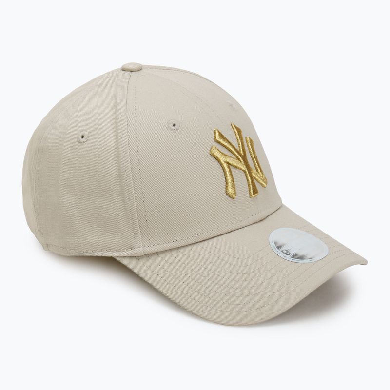 Czapka z daszkiem damska New Era Metallic Logo 9Forty New York Yankees light beige