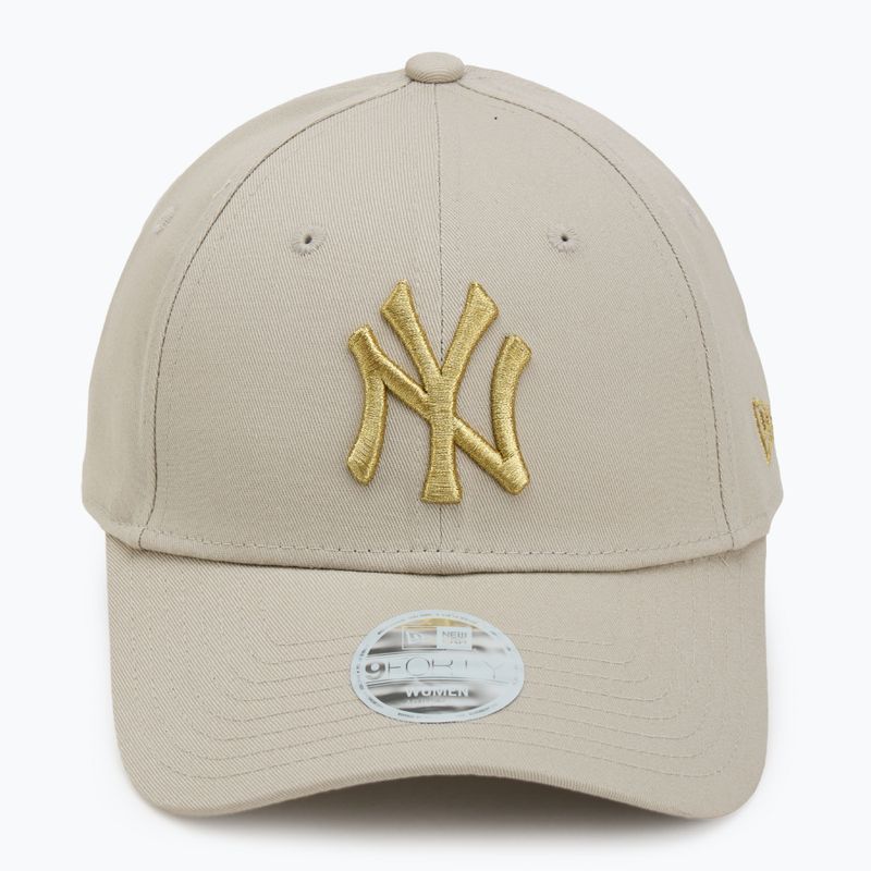 Czapka z daszkiem damska New Era Metallic Logo 9Forty New York Yankees light beige 2
