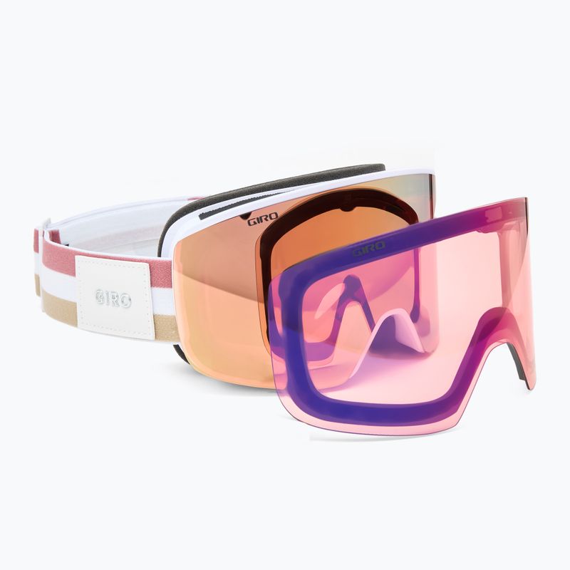 Gogle narciarskie damskie Giro Ella white lx stripe/rose gold/infrared