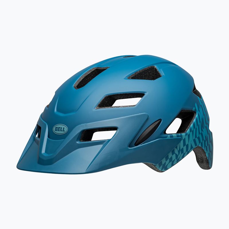 Kask rowerowy dziecięcy Bell Sidetrack Integrated MIPS wavy checks matte blue