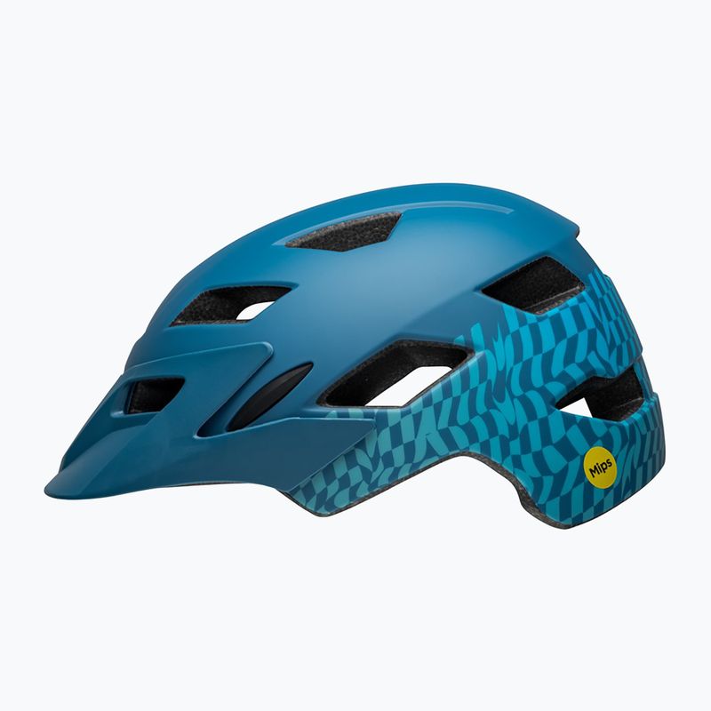 Kask rowerowy dziecięcy Bell Sidetrack Integrated MIPS wavy checks matte blue 2