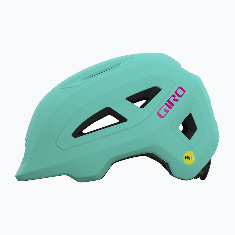 Kask rowerowy dziecięcy Giro Scamp II Integrated Mips Jr matte screaming teal/bright pink 2