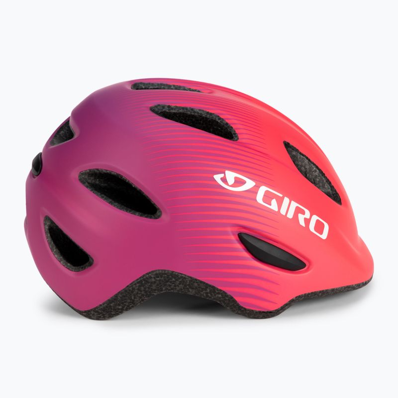 Kask rowerowy dziecięcy Giro Scamp Jr matte pink/purple fade 3