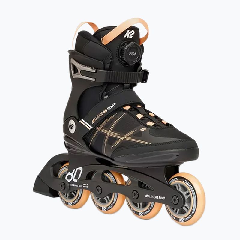Rolki damskie K2 Alexis 80 Boa black/orange 8