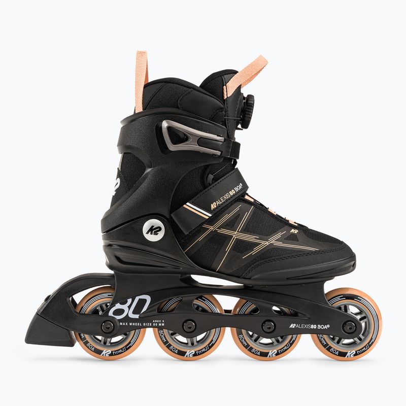 Rolki damskie K2 Alexis 80 Boa black/orange 2